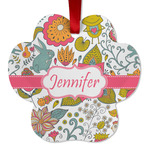 Wild Garden Metal Paw Ornament - Double Sided w/ Name or Text