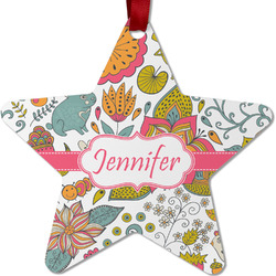 Wild Garden Metal Star Ornament - Double Sided w/ Name or Text
