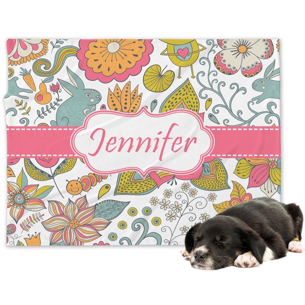 Custom Wild Garden Dog Blanket - Large (Personalized)