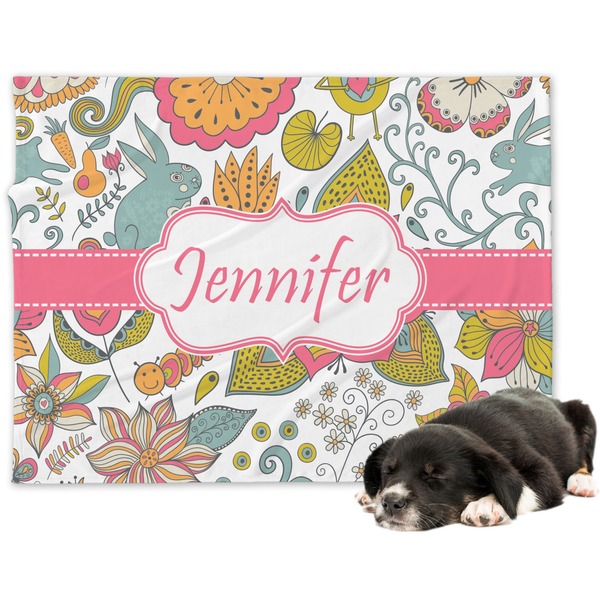 Custom Wild Garden Dog Blanket - Regular (Personalized)