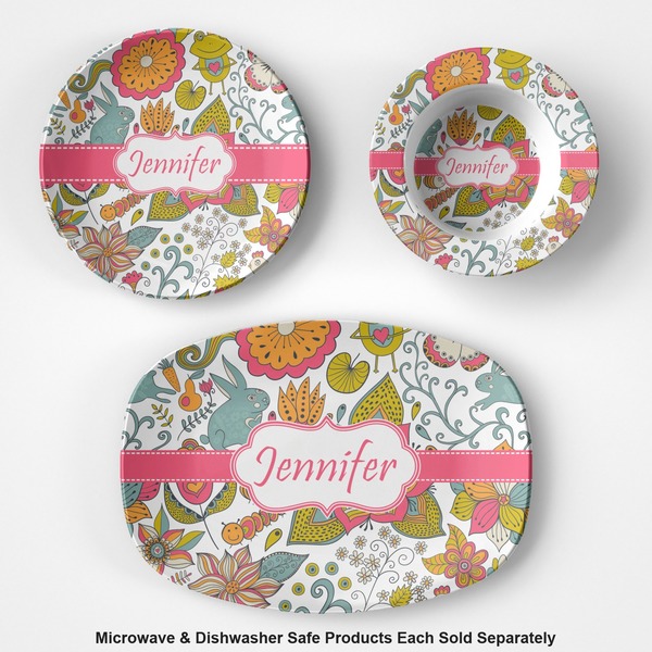 Wild Garden Microwave & Dishwasher Safe CP Plastic Dishware - Group