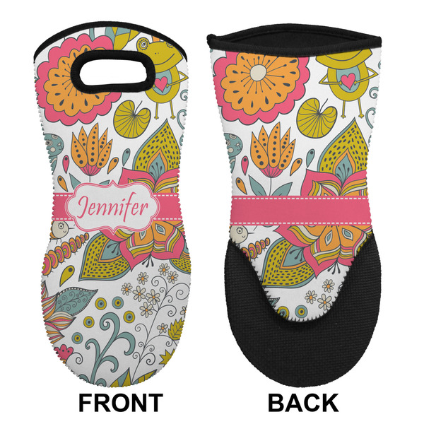 Wild Garden Neoprene Oven Mitt (Front & Back)