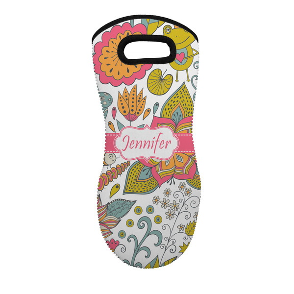 Custom Wild Garden Neoprene Oven Mitt - Single w/ Name or Text