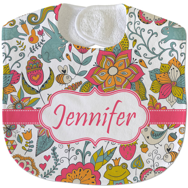 Wild Garden New Baby Bib - Closed and Folded