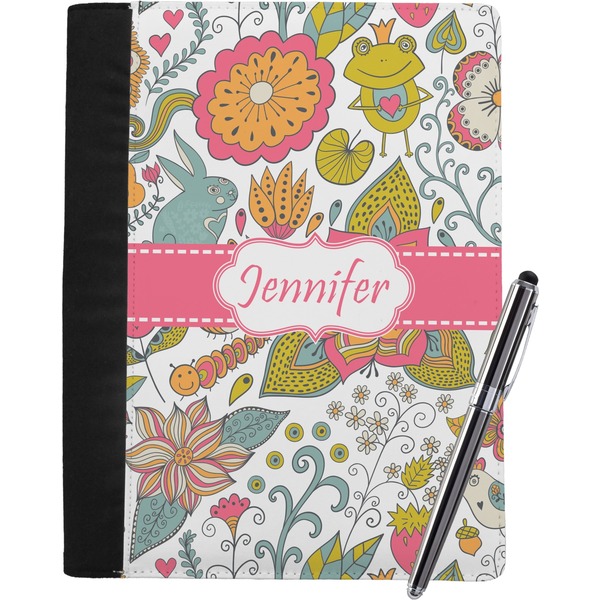 Custom Wild Garden Notebook Padfolio - Large w/ Name or Text
