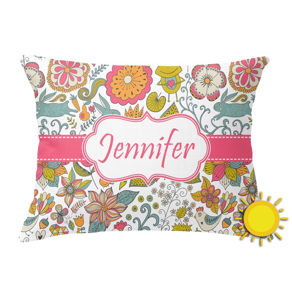 Custom Wild Garden Outdoor Throw Pillow (Rectangular) (Personalized)