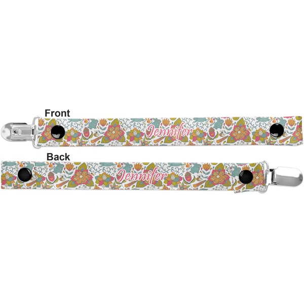 Wild Garden Pacifier Clip - Front and Back