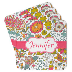 Wild Garden Paper Coasters w/ Name or Text
