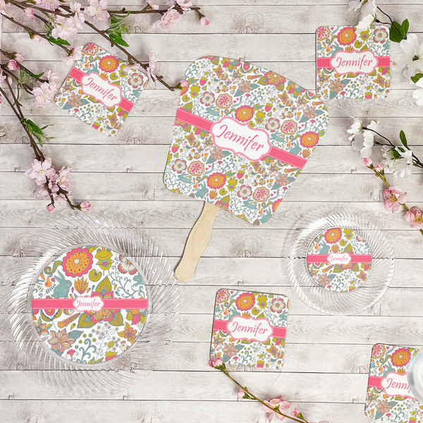 Wild Garden Party Supplies Combination Image - All items - Plates, Coasters, Fans