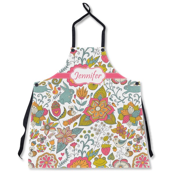 Custom Wild Garden Apron Without Pockets w/ Name or Text