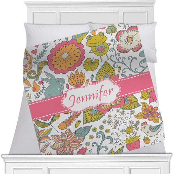 Custom Wild Garden Minky Blanket - Toddler / Throw - 60"x50" - Single Sided (Personalized)