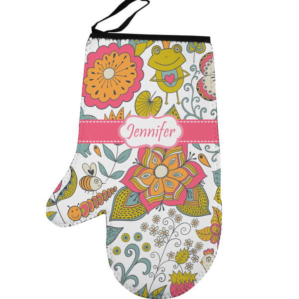 Wild Garden Personalized Oven Mitt - Left