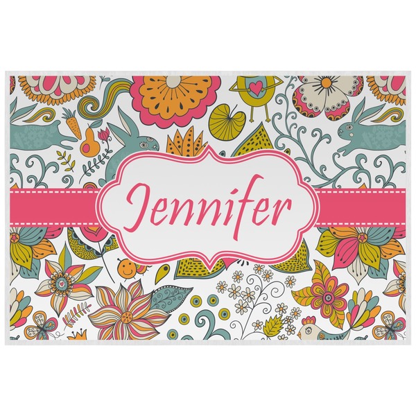 Custom Wild Garden Laminated Placemat w/ Name or Text