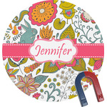 Wild Garden Round Fridge Magnet (Personalized)