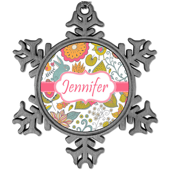 Custom Wild Garden Vintage Snowflake Ornament (Personalized)