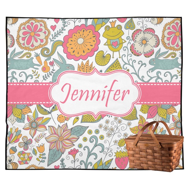 Custom Wild Garden Outdoor Picnic Blanket (Personalized)