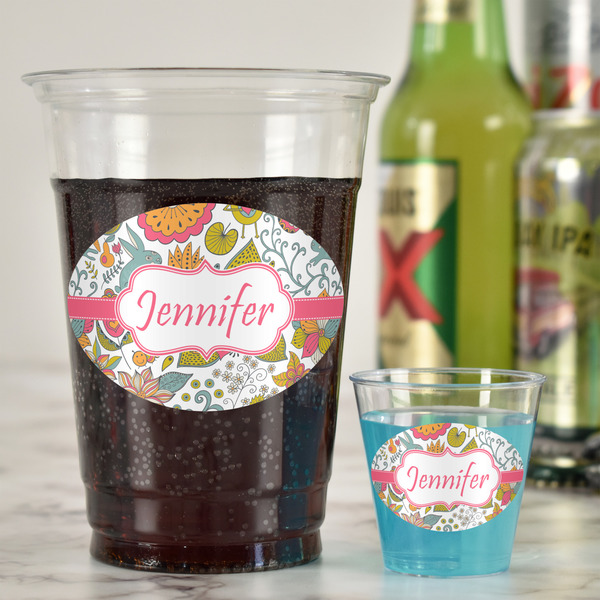 Wild Garden Plastic Shot Glasses - In Context