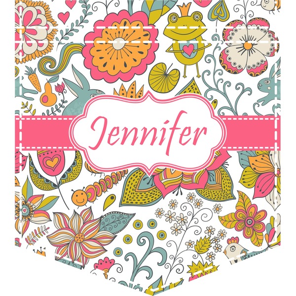 Custom Wild Garden Iron On Faux Pocket (Personalized)