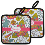 Wild Garden Pot Holders - Set of 2 w/ Name or Text