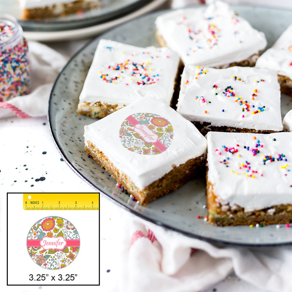 Wild Garden Printed Icing Circle - Large - In Context