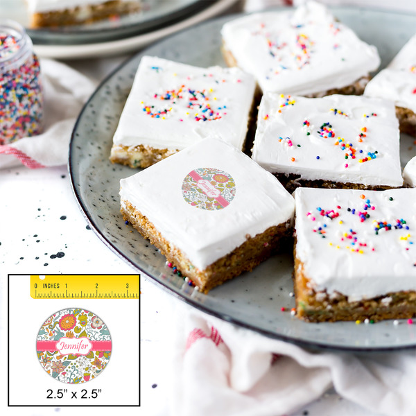 Wild Garden Printed Icing Circle - Medium - In Context