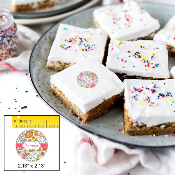 Wild Garden Printed Icing Circle - Small - In Context