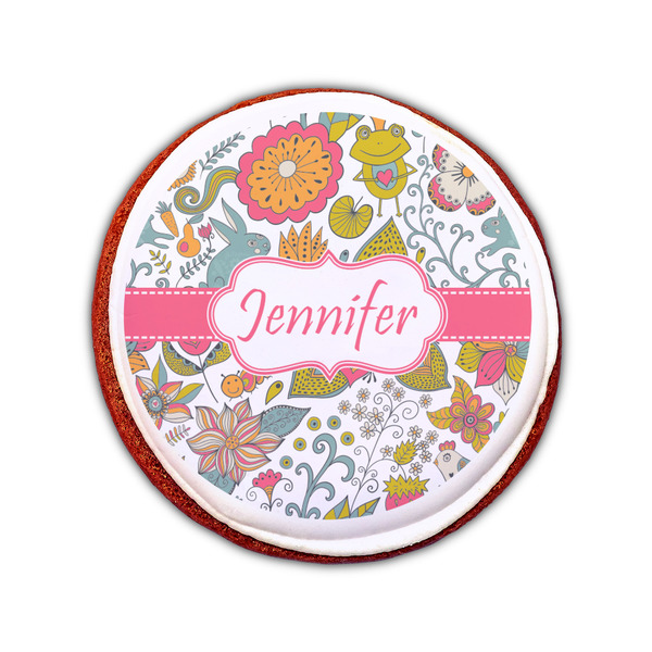 Wild Garden Printed Icing Circle - Small - On Cookie