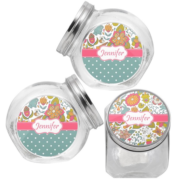 Wild Garden Puppy Treat Jar - Top Left Right