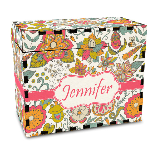 Custom Wild Garden Wood Recipe Box - Full Color Print (Personalized)