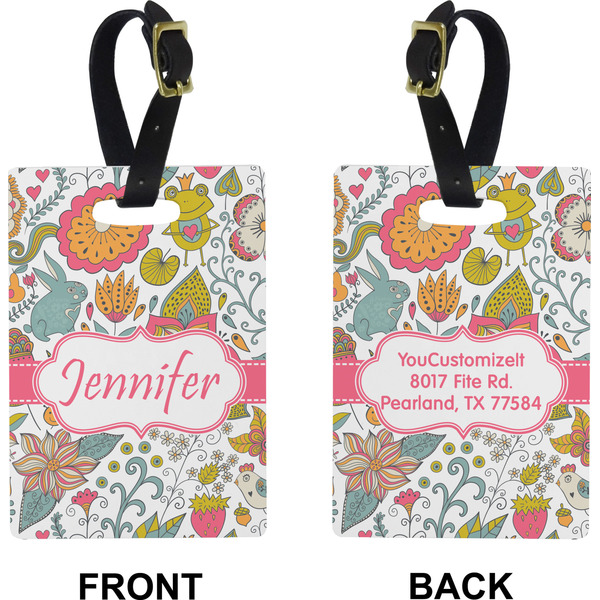 Wild Garden Rectangle Luggage Tag (Front + Back)