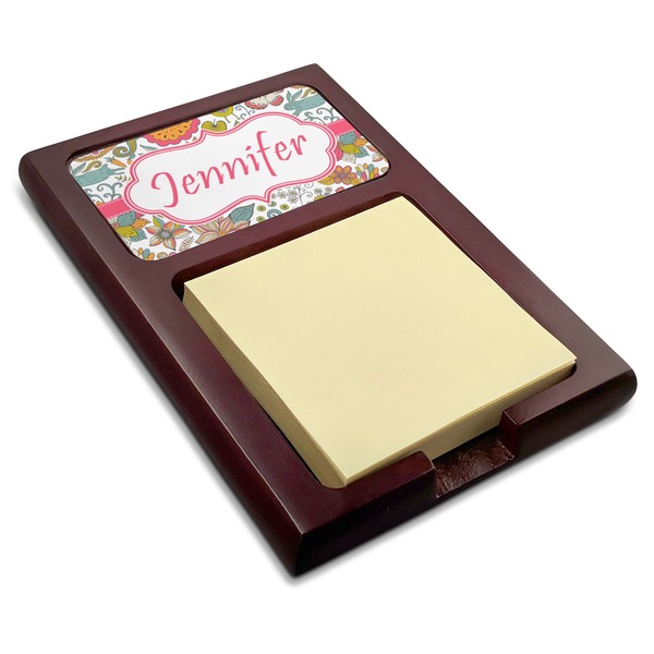 Custom Wild Garden Red Mahogany Sticky Note Holder (Personalized)