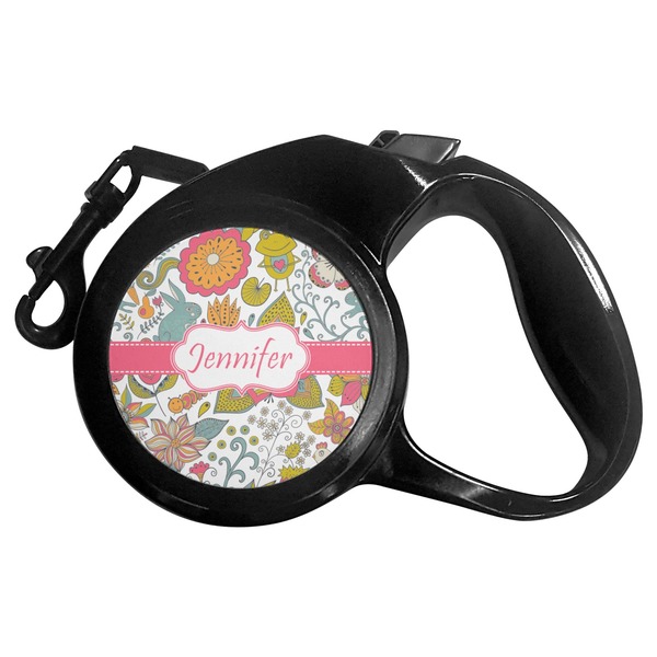 Custom Wild Garden Retractable Dog Leash - Medium (Personalized)