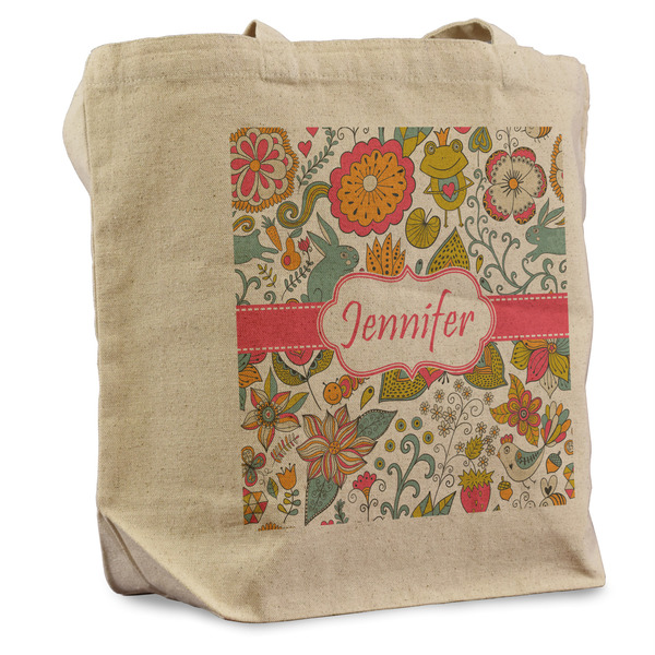 Custom Wild Garden Reusable Cotton Grocery Bag (Personalized)
