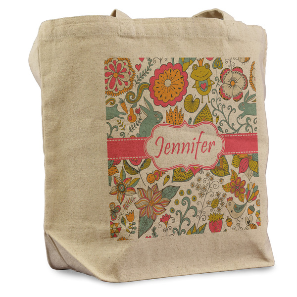 Custom Wild Garden Reusable Cotton Grocery Bag - Single (Personalized)