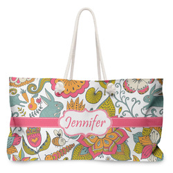 Wild Garden Large Tote Bag with Rope Handles (Personalized)