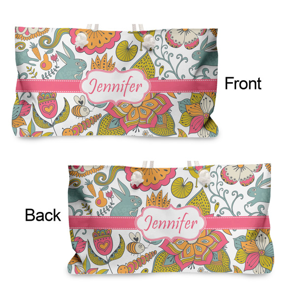 Wild Garden Large Rope Tote - From & Back View