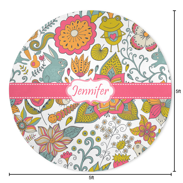 Wild Garden Round Area Rug - Size