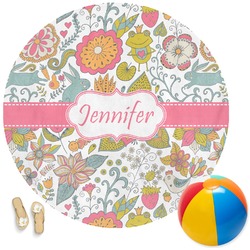 Wild Garden Round Beach Towel (Personalized)