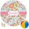 Wild Garden Round Beach Towel (Personalized)