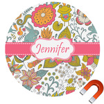 Wild Garden Round Car Magnet - 6" (Personalized)