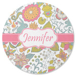 Wild Garden Round Rubber Backed Coaster (Personalized)