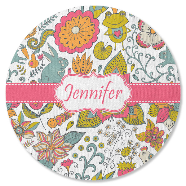 Wild Garden Round Coaster Rubber Back - Single
