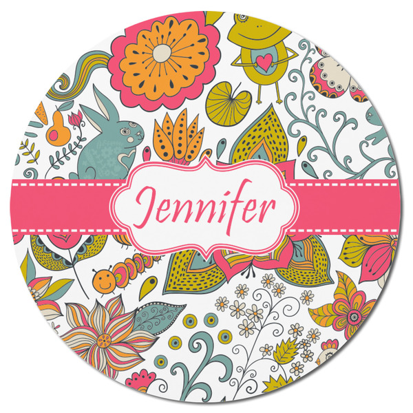 Wild Garden Round Fridge Magnet - FRONT