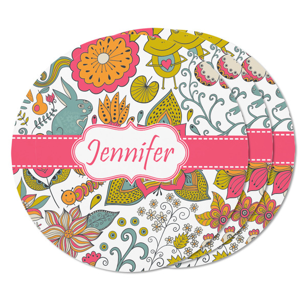 Wild Garden Round Fridge Magnet - THREE