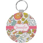 Wild Garden Round Plastic Keychain (Personalized)