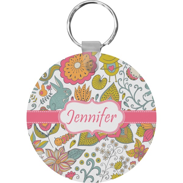 Custom Wild Garden Round Plastic Keychain (Personalized)