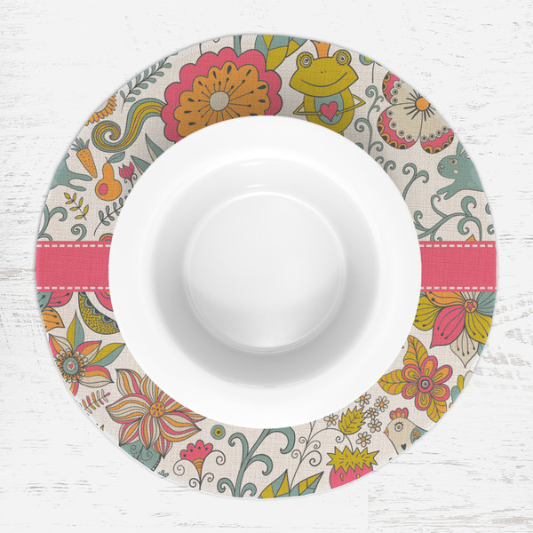 Wild Garden Round Linen Placemats - LIFESTYLE (single)