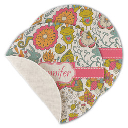 Wild Garden Round Linen Placemat - Single Sided - Set of 4 (Personalized)