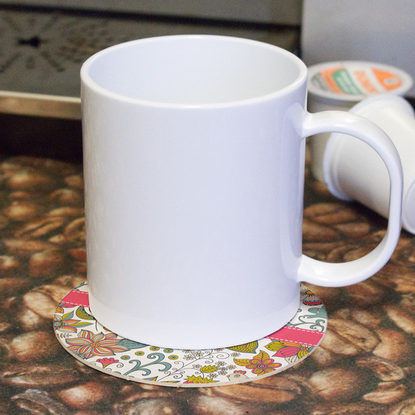 Wild Garden Round Paper Coaster - With Mug