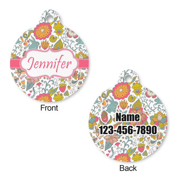 Wild Garden Round Pet ID Tag - Large - Approval